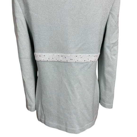 St. John Evening Santana Knit Coquette Sequin Pearl Crystal Embellished Jacket 8 - Picture 11 of 15
